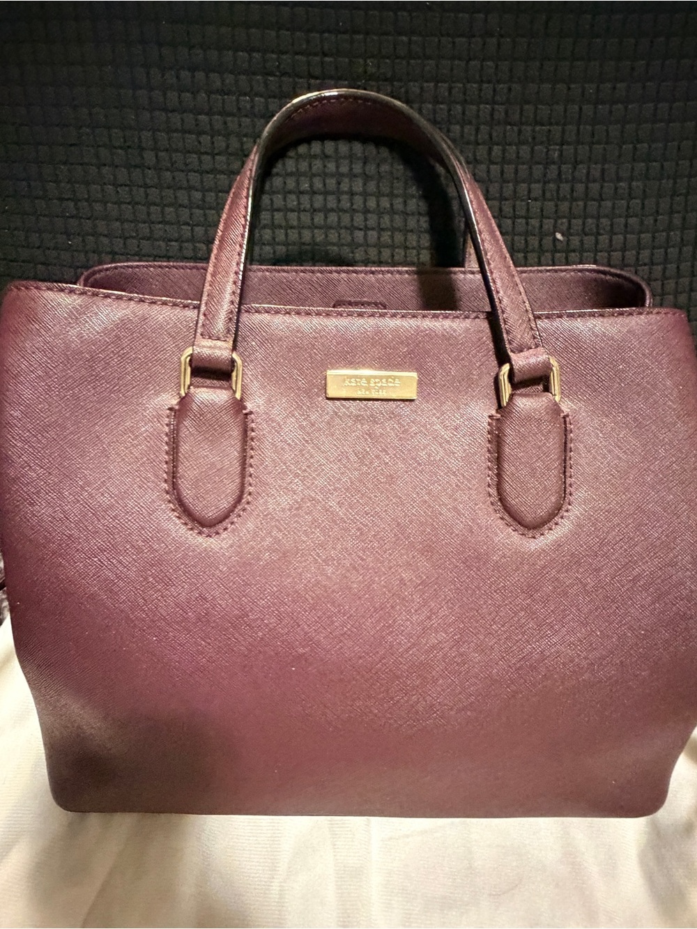 Kate Spade Plum Saffiano Leather Satchel with Gold Hardware
